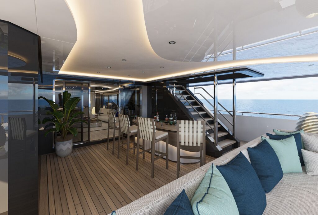 eternal spark yacht charter aft deck bar