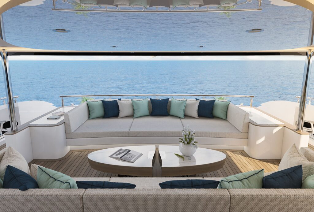 eternal spark yacht charter aft deck lounge