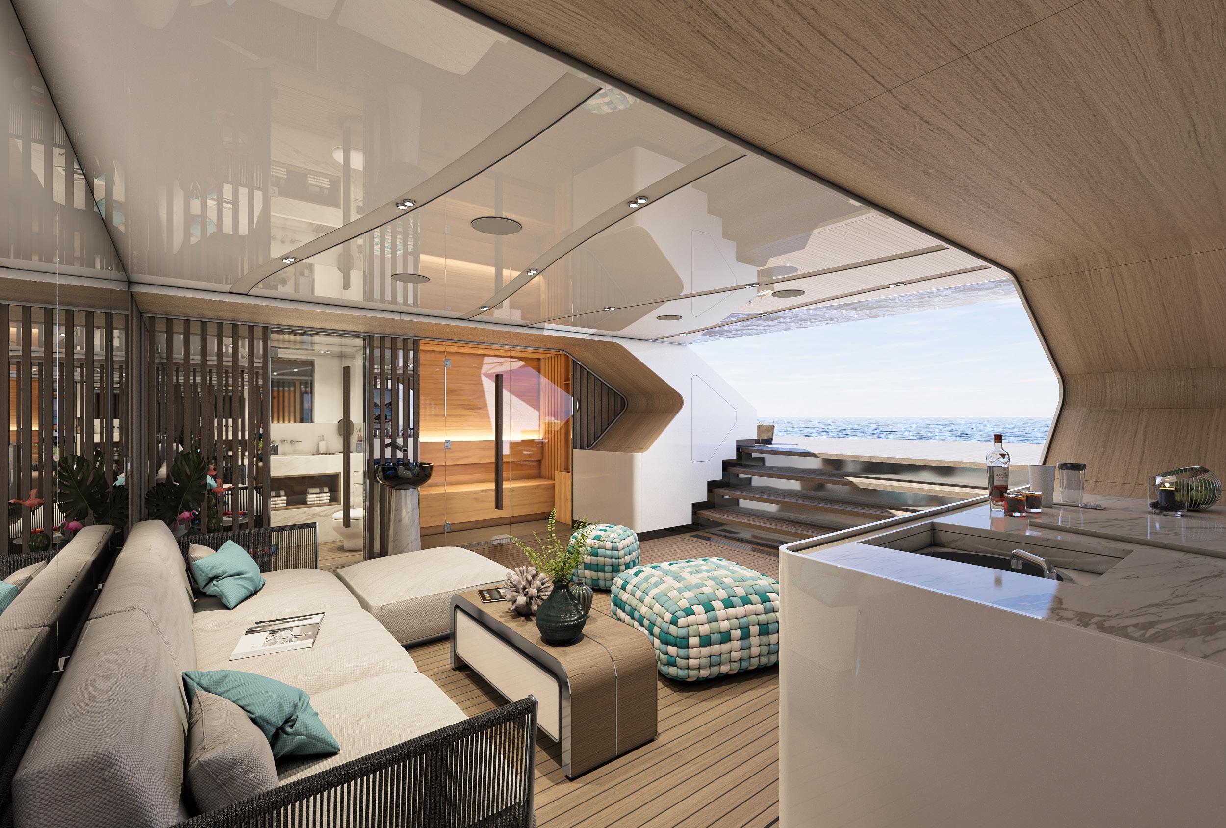 eternal spark yacht charter beach club with sauna