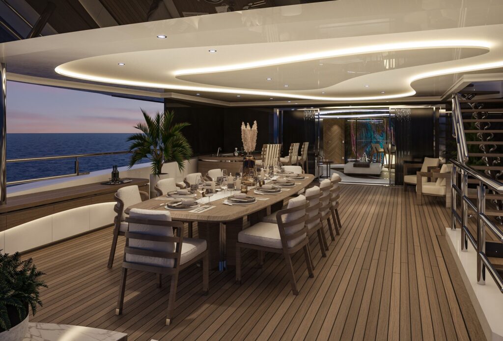 eternal spark yacht charter dining area view