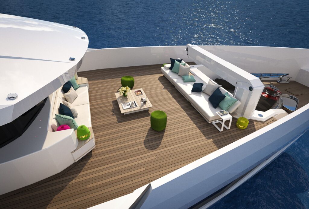 eternal spark yacht charter front deck setup #2
