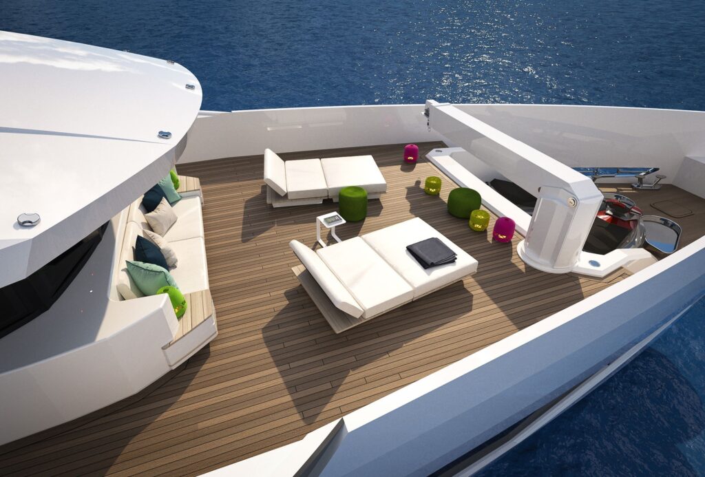 eternal spark yacht charter front deck setup #3