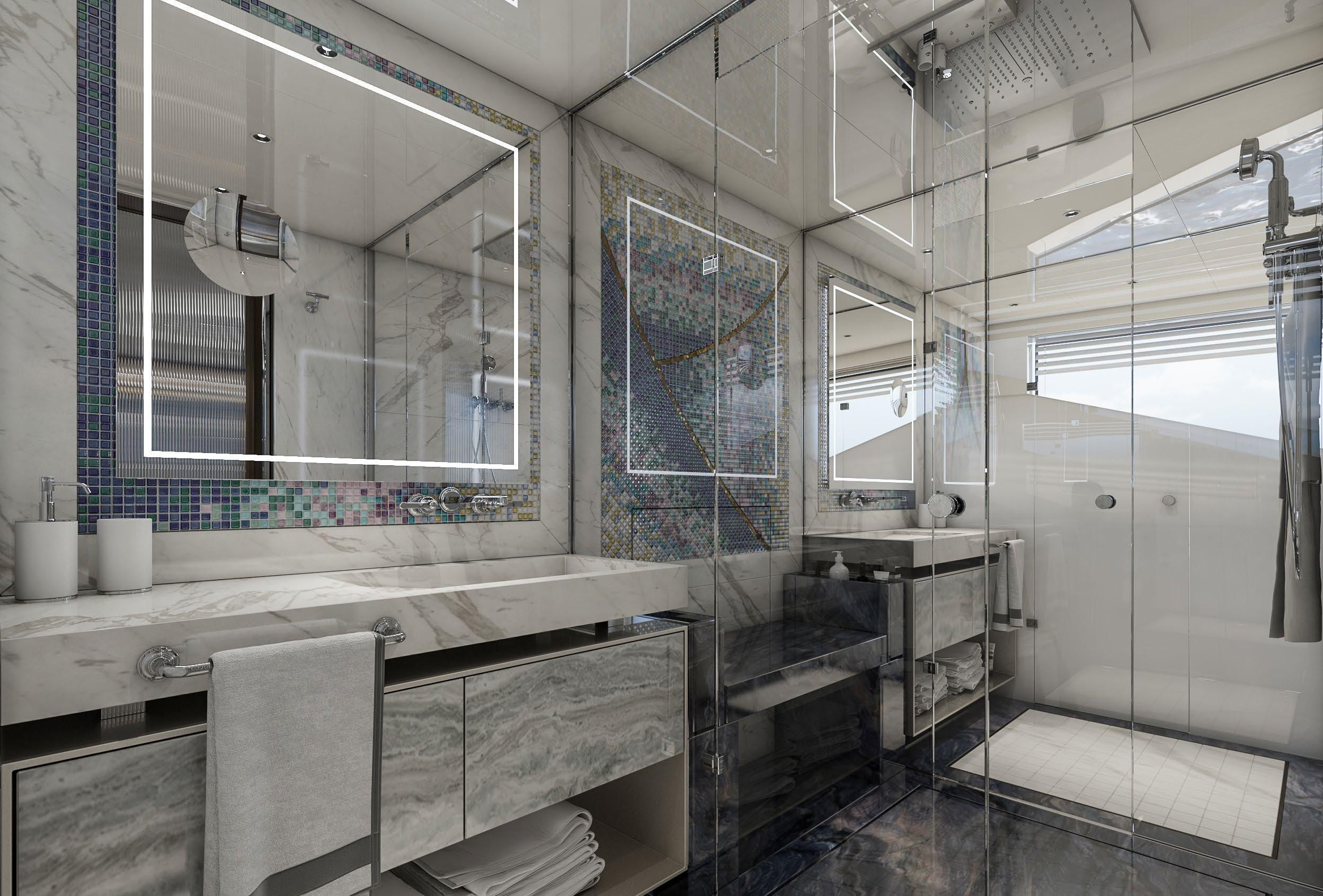 A Full Wellness Experience Aboard Eternal Spark 3 Master suite steam shower cabin