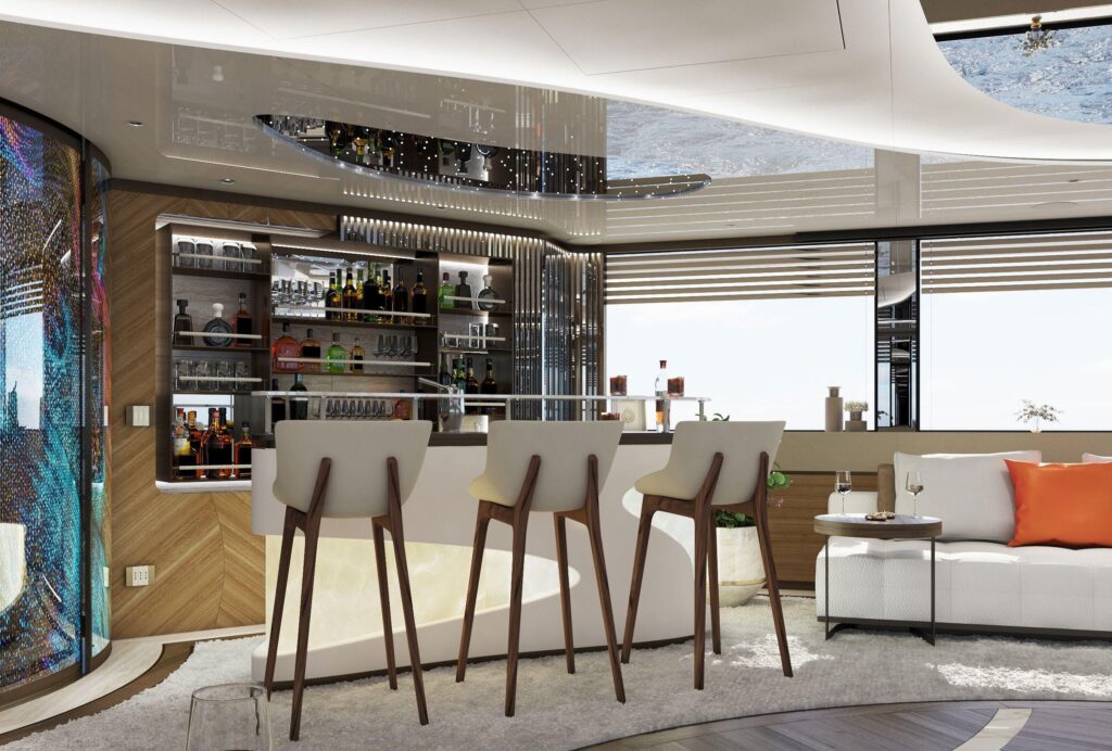 eternal spark yacht charter sky lounge bar area