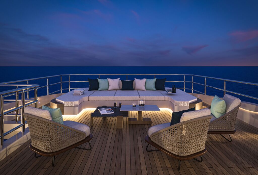 eternal spark yacht charter sundeck aft lounge