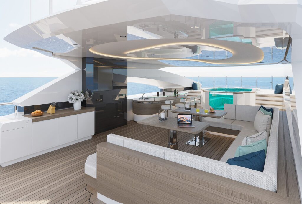 eternal spark yacht charter sundeck al fresco dining