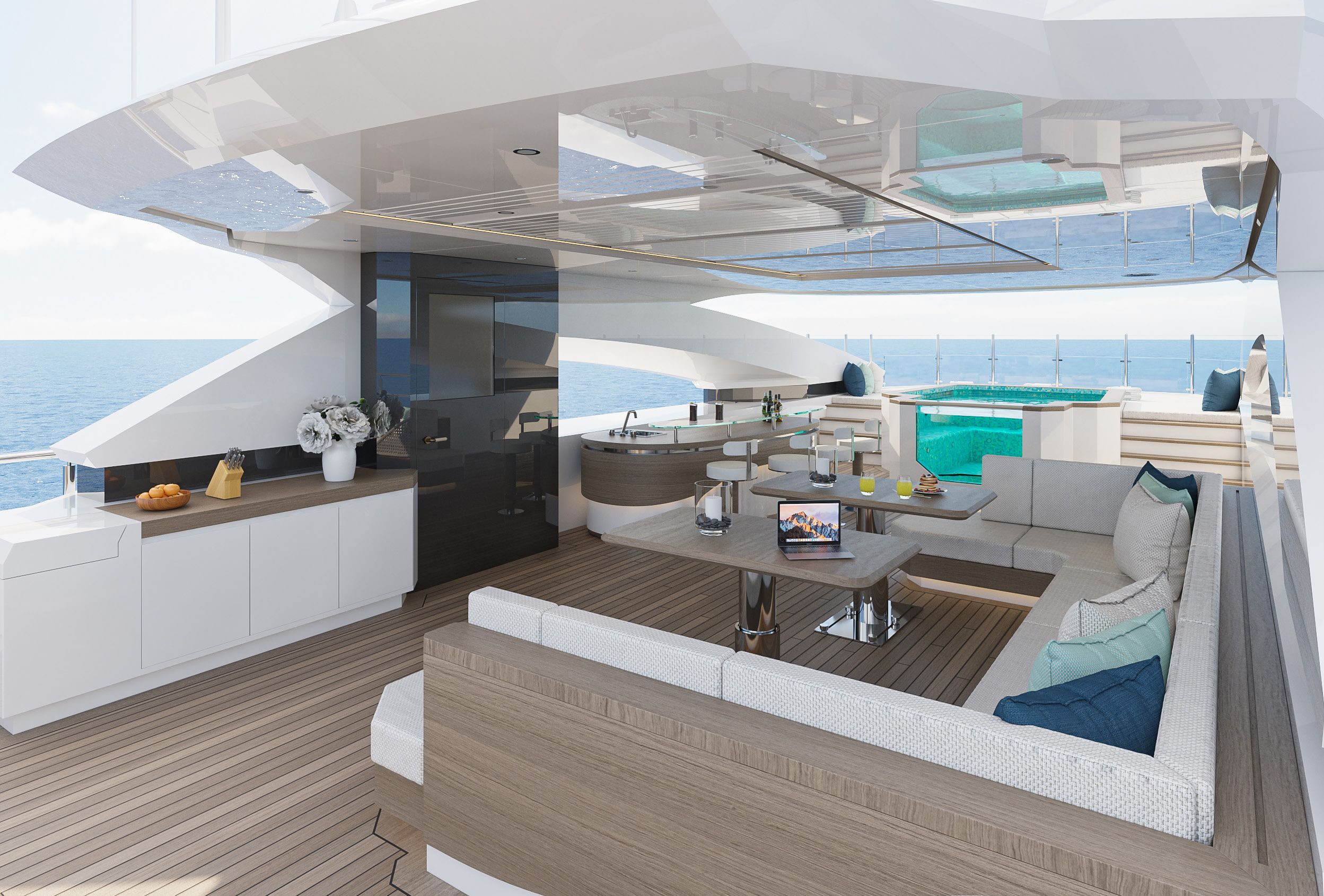 eternal spark yacht charter sundeck view