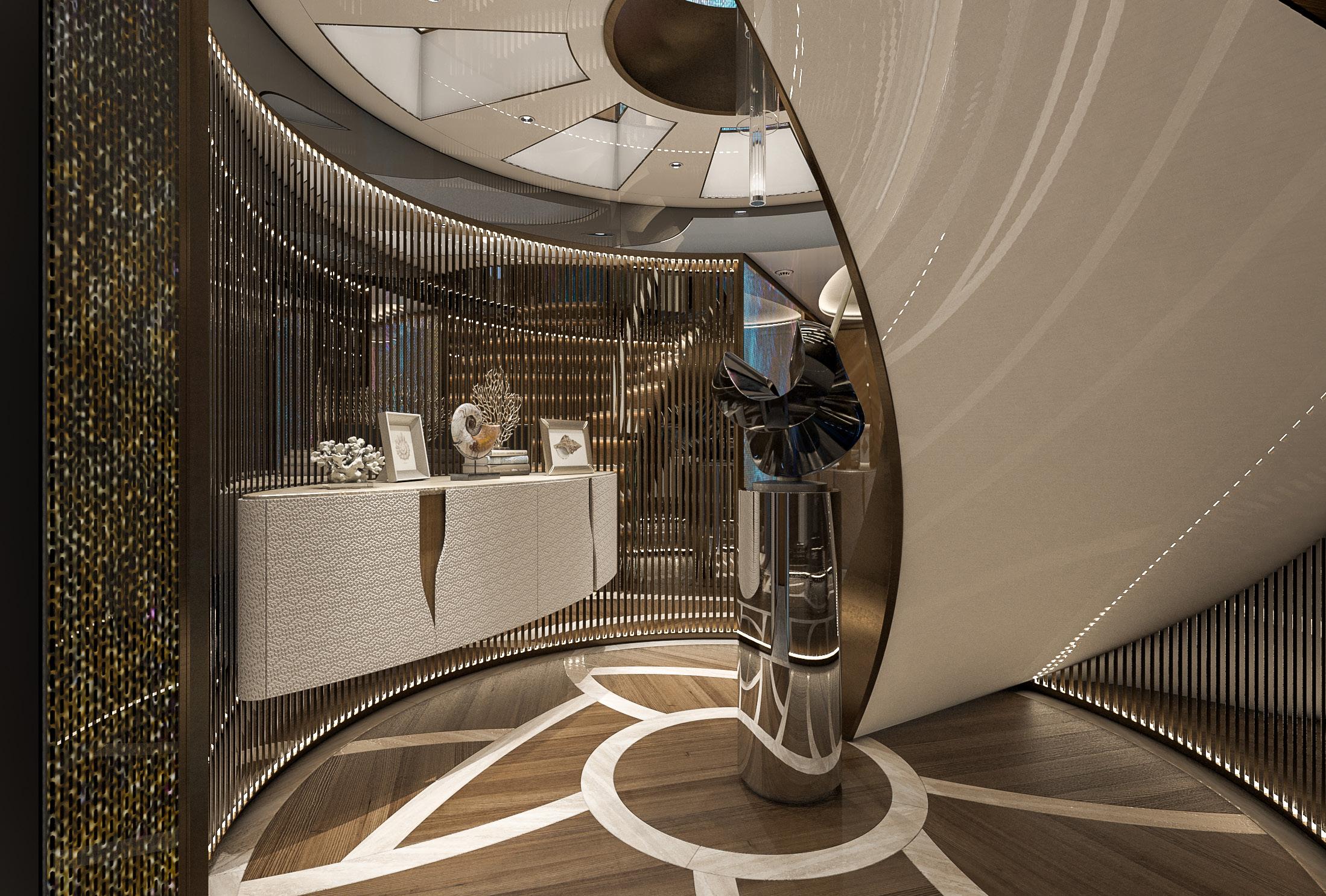 eternal spark yacht lobby area